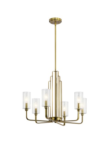 Quintiesse Kimrose Chandelier - 6 light sources - Brushed natural brass Elstead Lighting QN-KIMROSE6-BNB