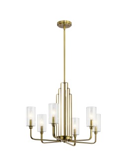 Quintiesse Kimrose Chandelier - 6 light sources - Brushed natural brass Elstead Lighting QN-KIMROSE6-BNB