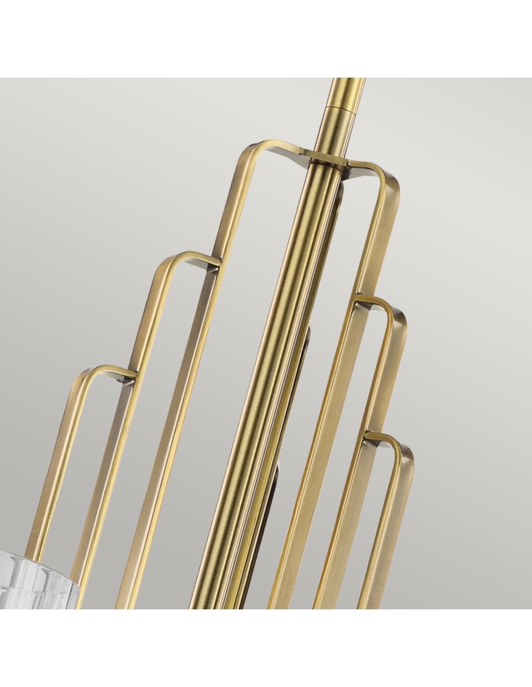 Modern chandeliers - Quintiesse Kimrose Chandelier - 6 light sources - Brushed natural brass Elstead Lighting QN-KIMROSE6-BNB - product kolory-swiatla.pl 3