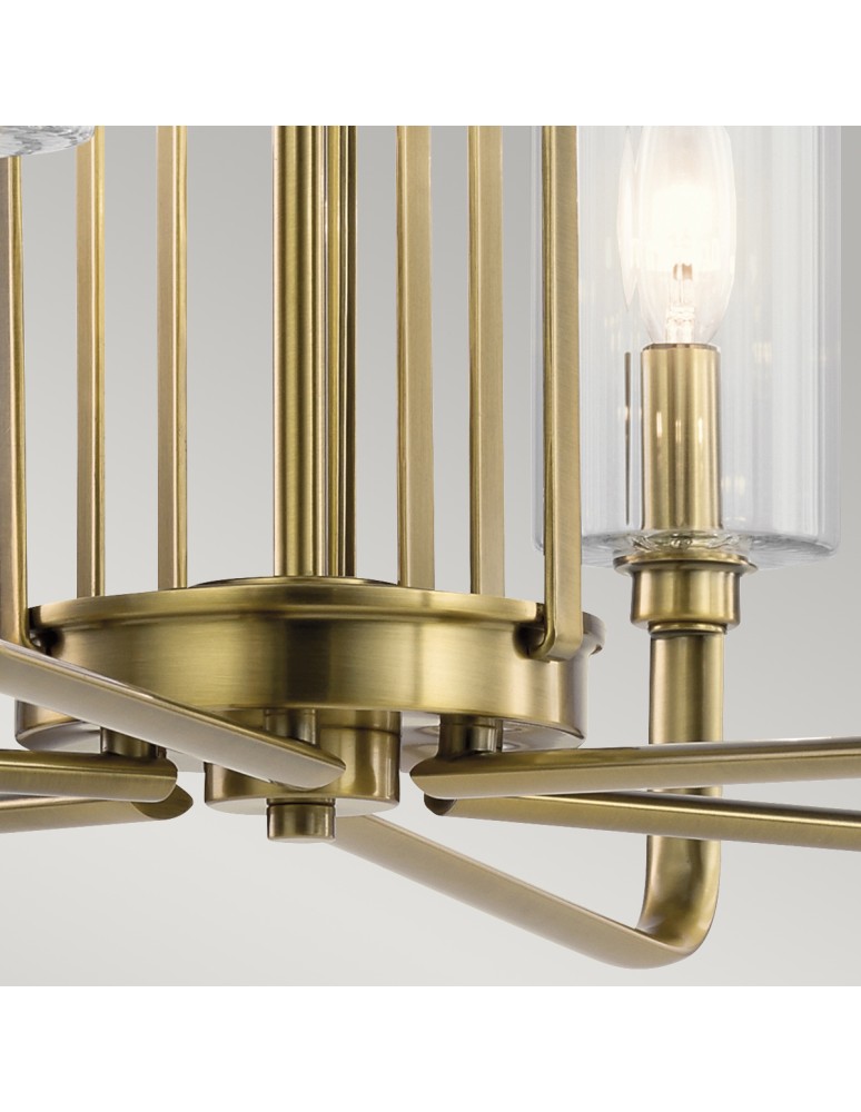 Modern chandeliers - Quintiesse Kimrose Chandelier - 6 light sources - Brushed natural brass Elstead Lighting QN-KIMROSE6-BNB - product kolory-swiatla.pl 4
