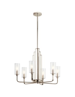 Quintiesse Kimrose Chandelier - 6 light sources - Polished Nickel Elstead Lighting QN-KIMROSE6-PN