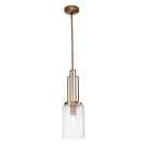 Classic pendant lamps - Quintiesse Kimrose small pendant lamp - 1 light source - Brushed natural brass Elstead Lighting QN-KIMROSE-MP - product 1