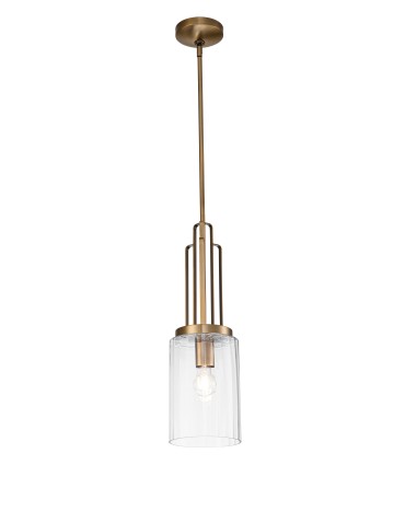 Quintiesse Kimrose small pendant lamp - 1 light source - Brushed natural brass Elstead Lighting QN-KIMROSE-MP