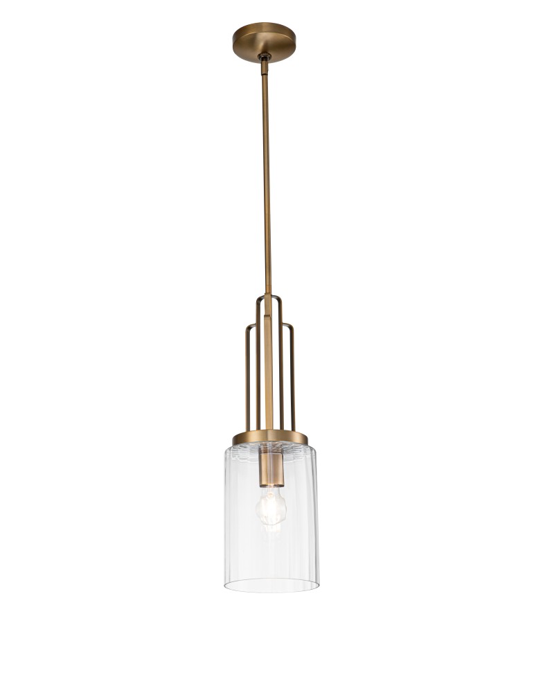 Classic pendant lamps - Quintiesse Kimrose small pendant lamp - 1 light source - Brushed natural brass Elstead Lighting QN-KIMROSE-MP - product kolory-swiatla.pl 1