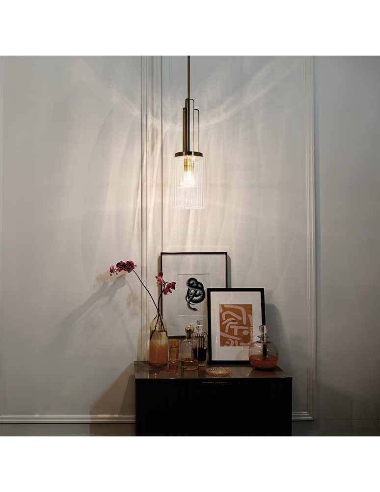 Classic pendant lamps - Quintiesse Kimrose small pendant lamp - 1 light source - Brushed natural brass Elstead Lighting QN-KIMROSE-MP - product kolory-swiatla.pl 6