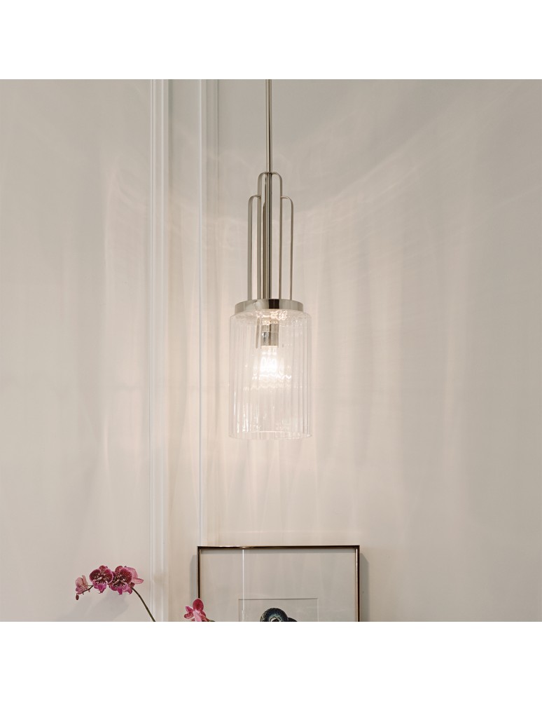 Quintiesse Mała lampa wisząca Kimrose - 1 źródło światła - Polerowany nikiel Elstead Lighting QN-KIMROSE-MP-PN