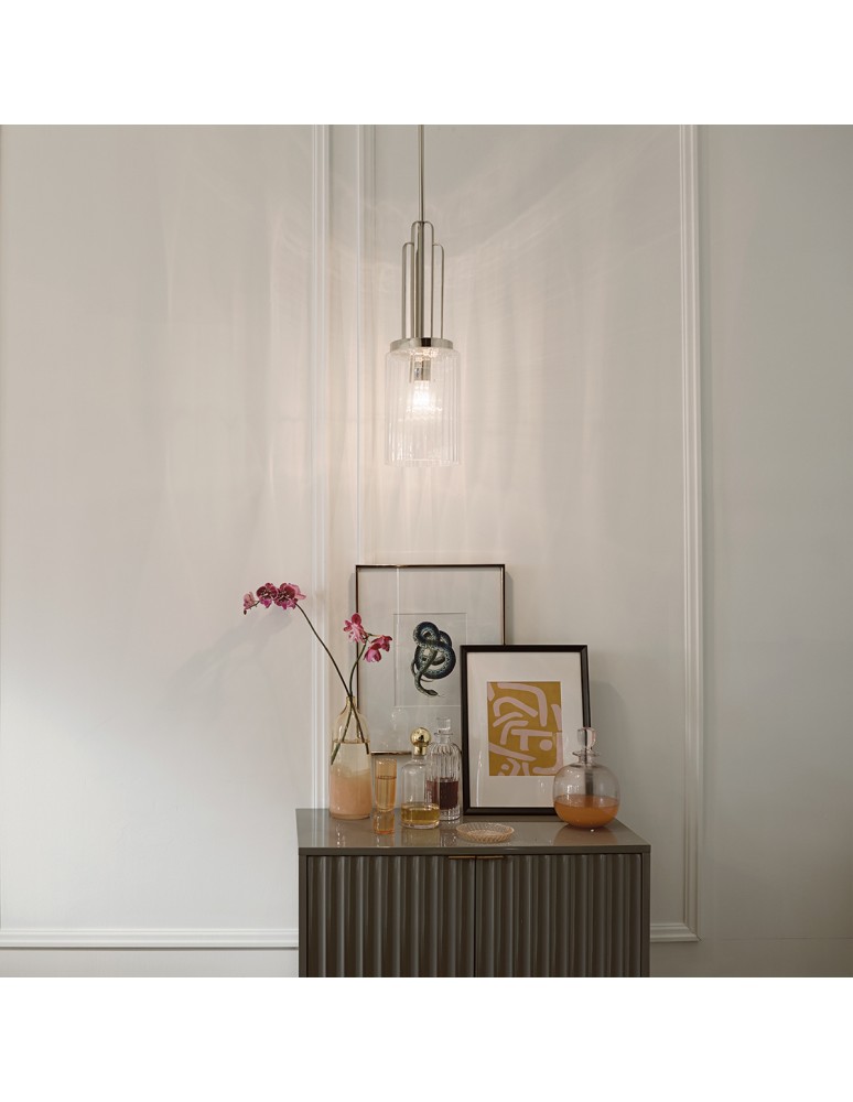 Quintiesse Mała lampa wisząca Kimrose - 1 źródło światła - Polerowany nikiel Elstead Lighting QN-KIMROSE-MP-PN