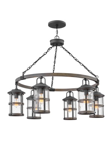 Quintiesse Lakehouse pendant lantern - 6 light sources IP44 Elstead Lighting QN-LAKEHOUSE6-P-DZ