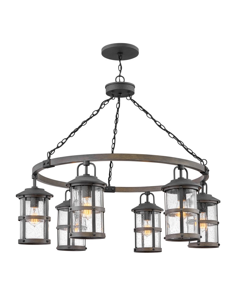 Quintiesse Latarnia wisząca Lakehouse - 6 źródeł światła IP44 Elstead Lighting QN-LAKEHOUSE6-P-DZ