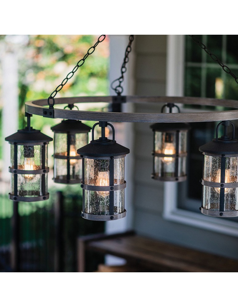 Quintiesse Latarnia wisząca Lakehouse - 6 źródeł światła IP44 Elstead Lighting QN-LAKEHOUSE6-P-DZ