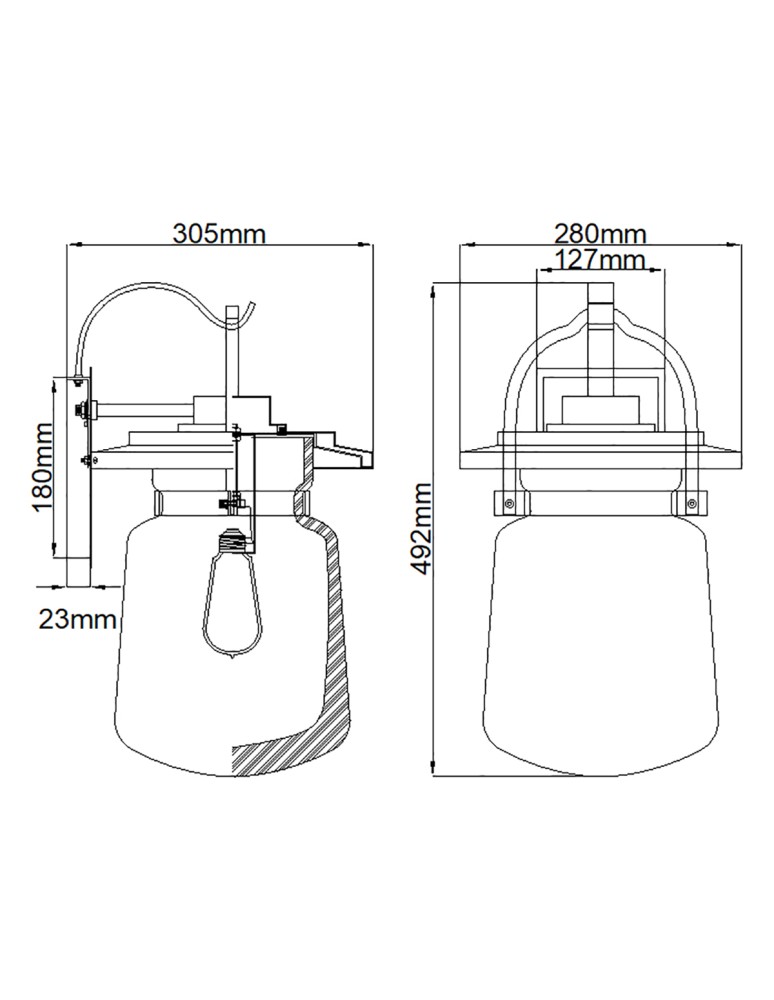 Outdoor wall lamps - Quintiesse Large Lasalle wall lantern - 1 light source IP44 Elstead Lighting QN-LASALLE-L-WT - product kolory-swiatla.pl 8
