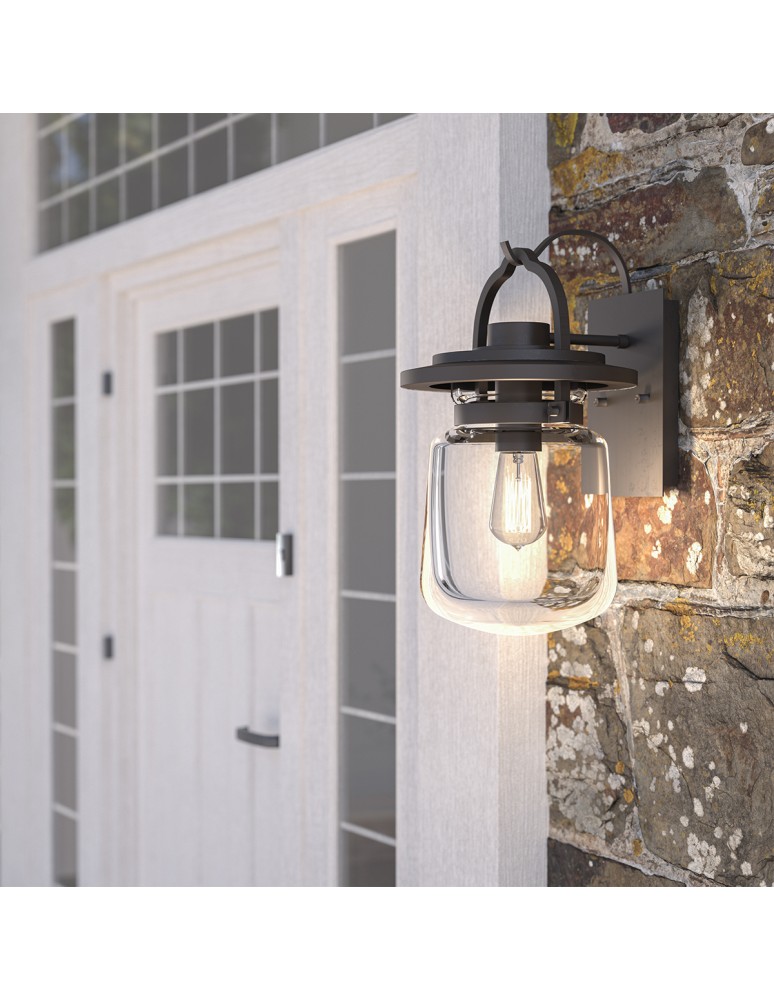 Quintiesse Średnia latarnia naścienna Lasalle - 1 źródło światła IP44 Elstead Lighting QN-LASALLE-M-WT