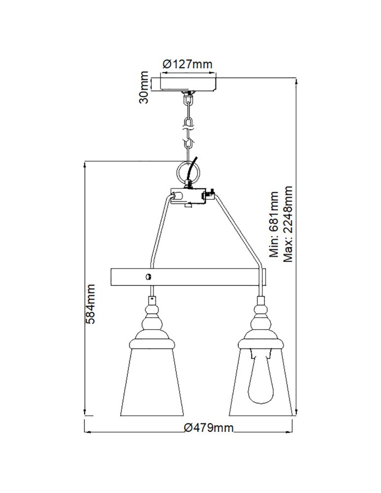 Pendant lamps - Quintiesse Loras Chandelier - 3 light sources Elstead Lighting QN-LORAS3 - product kolory-swiatla.pl 5