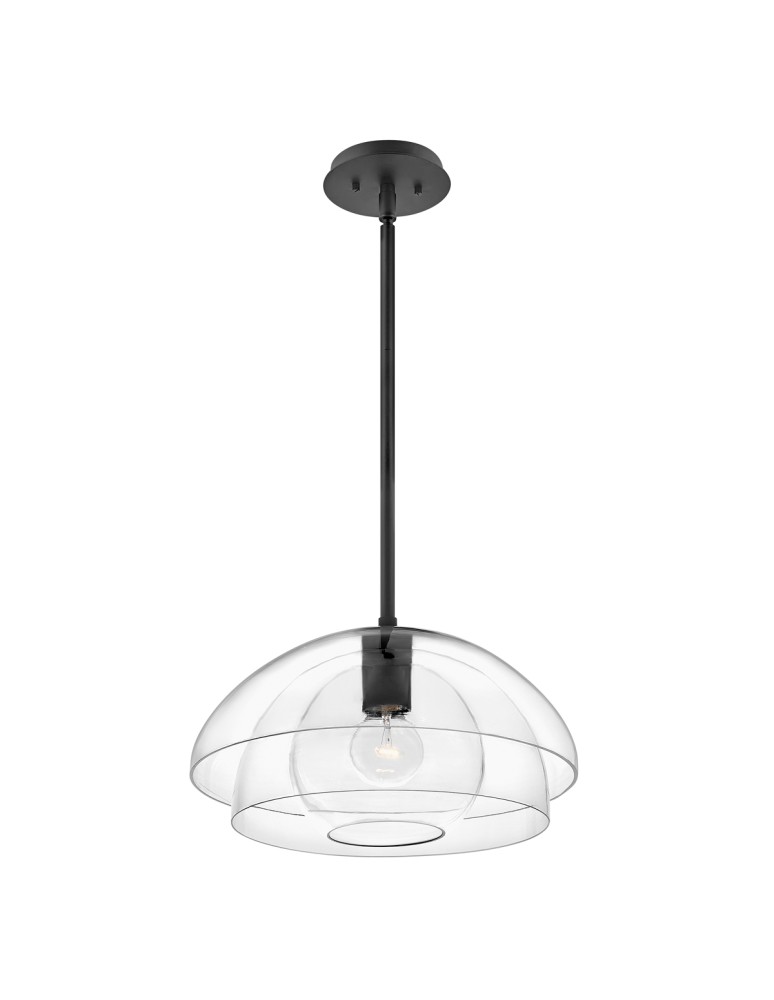 Pendant lamps - Quintiesse Lotus Pendant Lamp / Semi-Plaf - 1 light source - Black Elstead Lighting QN-LOTUS-P-BLK - product kolory-swiatla.pl 1