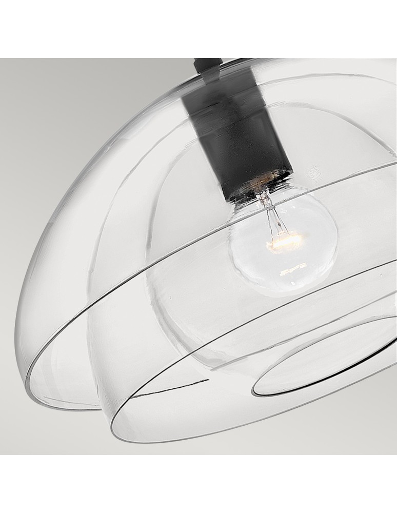 Quintiesse Lampa wisząca / Półplafon Lotus - 1 źródło światła - Czarna Elstead Lighting QN-LOTUS-P-BLK