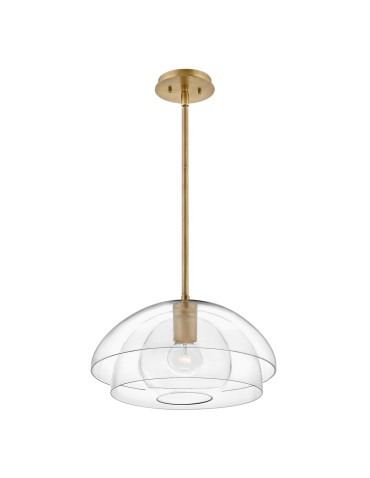 Quintiesse Lampa wisząca / Półplafon Lotus - 1 źródło światła - Stary mosiądz Elstead Lighting QN-LOTUS-P-HBR