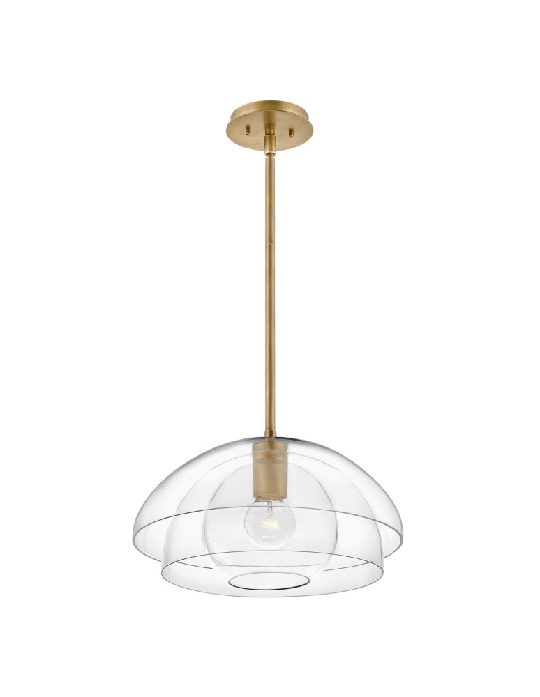 Quintiesse Lampa wisząca / Półplafon Lotus - 1 źródło światła - Stary mosiądz Elstead Lighting QN-LOTUS-P-HBR