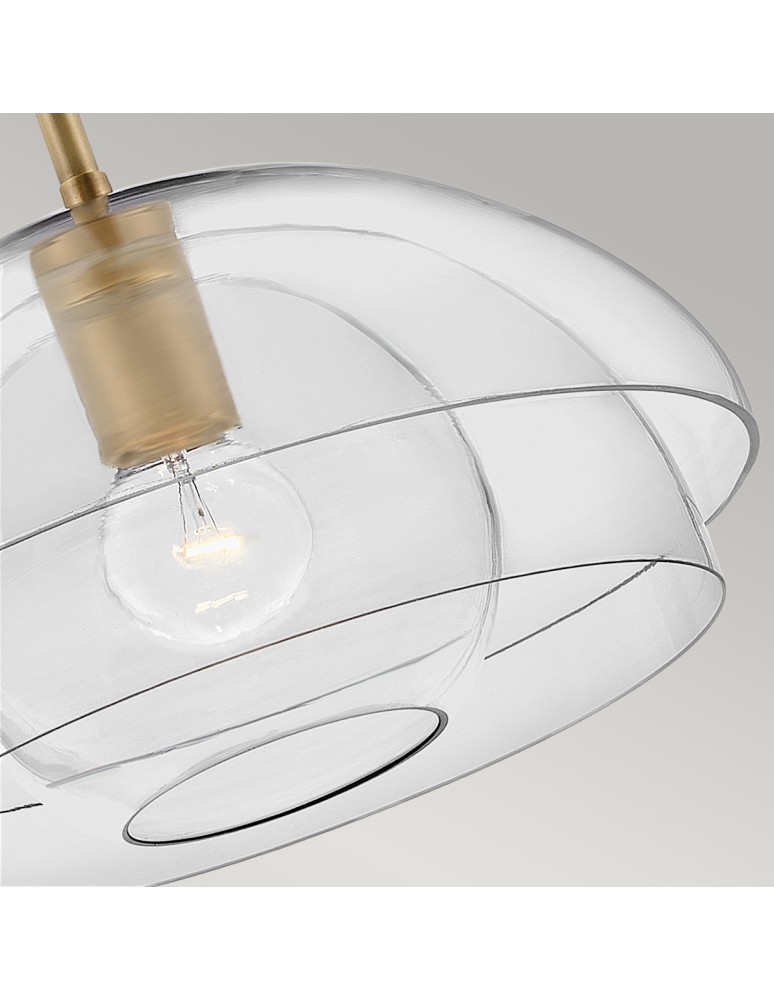 Quintiesse Lampa wisząca / Półplafon Lotus - 1 źródło światła - Stary mosiądz Elstead Lighting QN-LOTUS-P-HBR