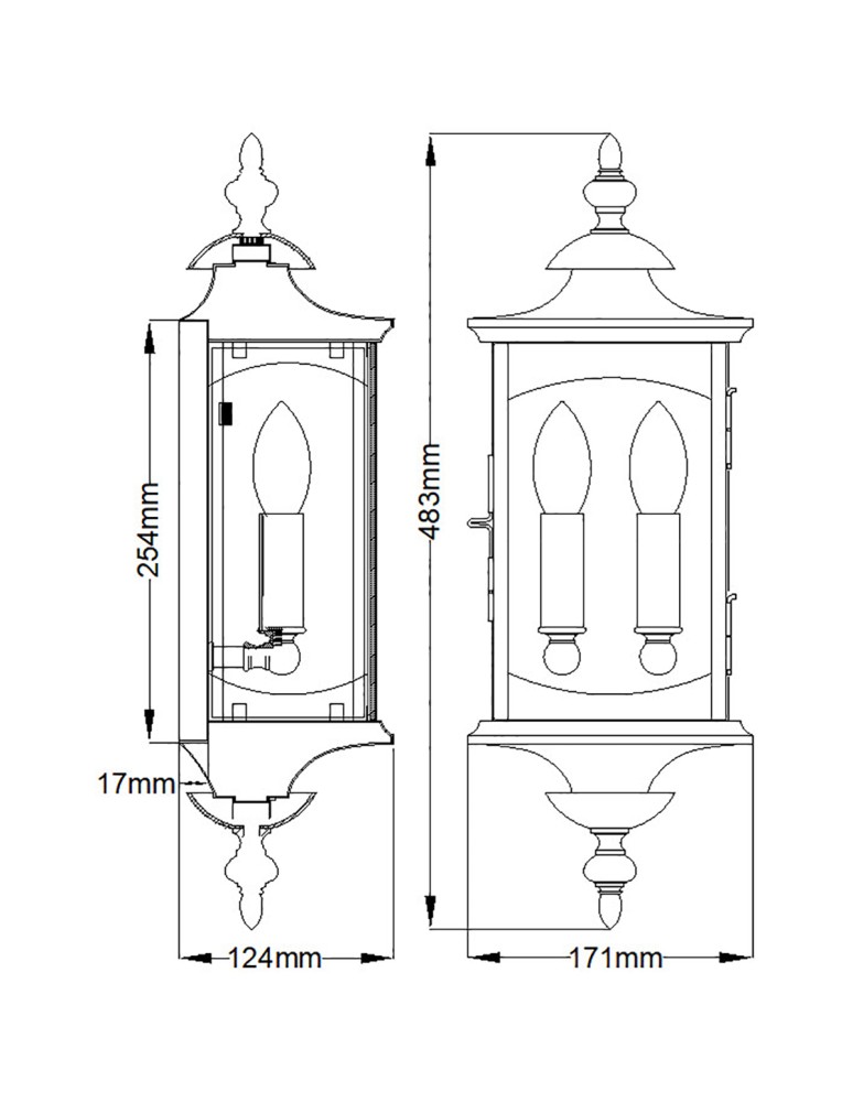 Quintiesse Średnia latarnia naścienna Market Square - 2 źródła światła IP44 Elstead Lighting QN-MARKET-SQUARE-M