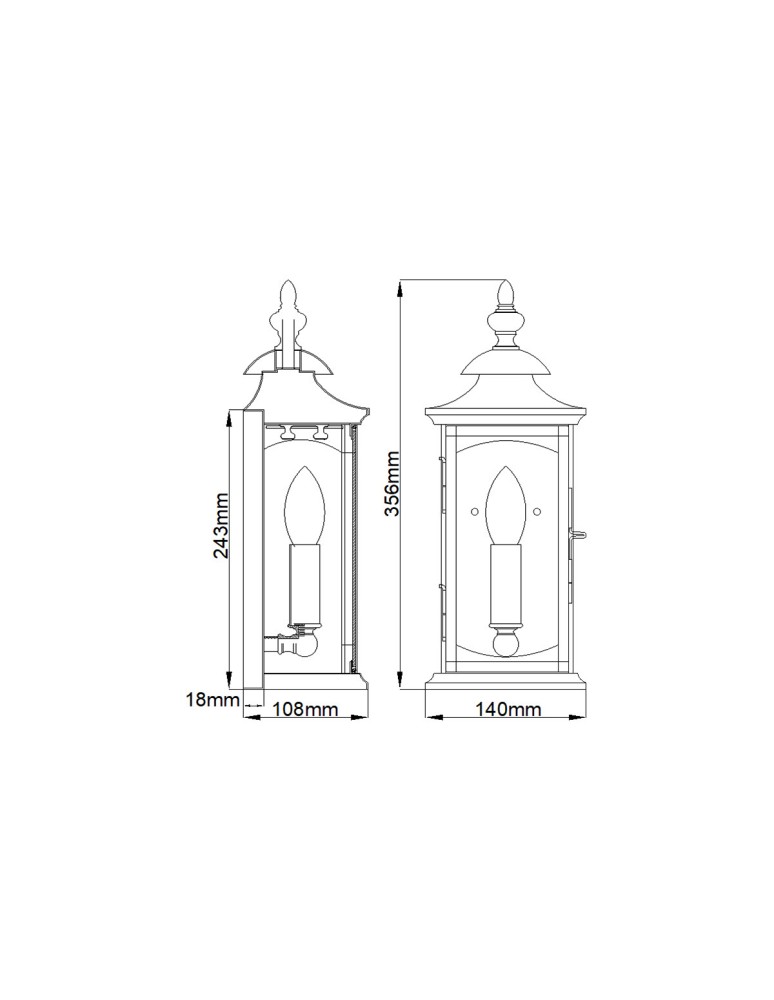 Outdoor wall lamps - Quintiesse Small Market Square wall lantern - 1 light source IP44 Elstead Lighting QN-MARKET-SQUARE-S - product kolory-swiatla.pl 5