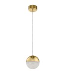 Pendant lamps spheres - Quintiesse Moonlit small LED pendant lamp - Champagne gold Elstead Lighting QN-MOONLIT-P-CG - product 1