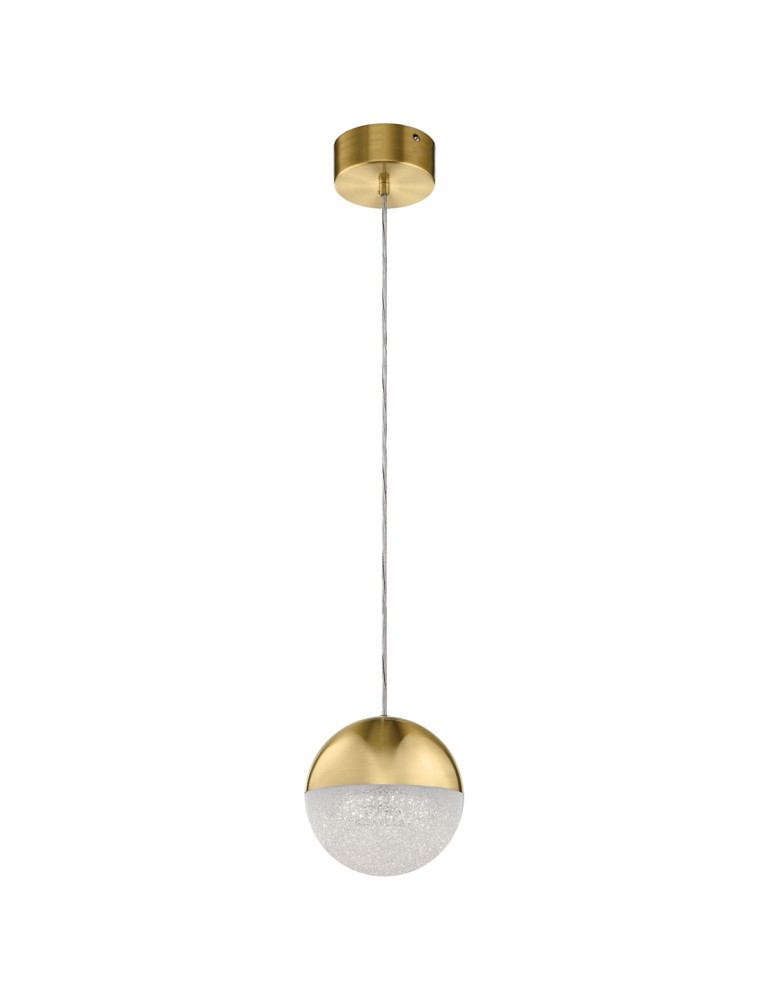 Pendant lamps spheres - Quintiesse Moonlit small LED pendant lamp - Champagne gold Elstead Lighting QN-MOONLIT-P-CG - product kolory-swiatla.pl 1