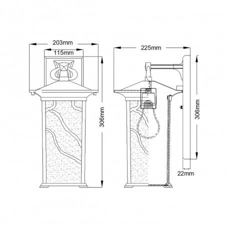 Quintiesse Duża latarnia naścienna Morris - 1 źródło światła IP44 Elstead Lighting QN-MORRIS-L