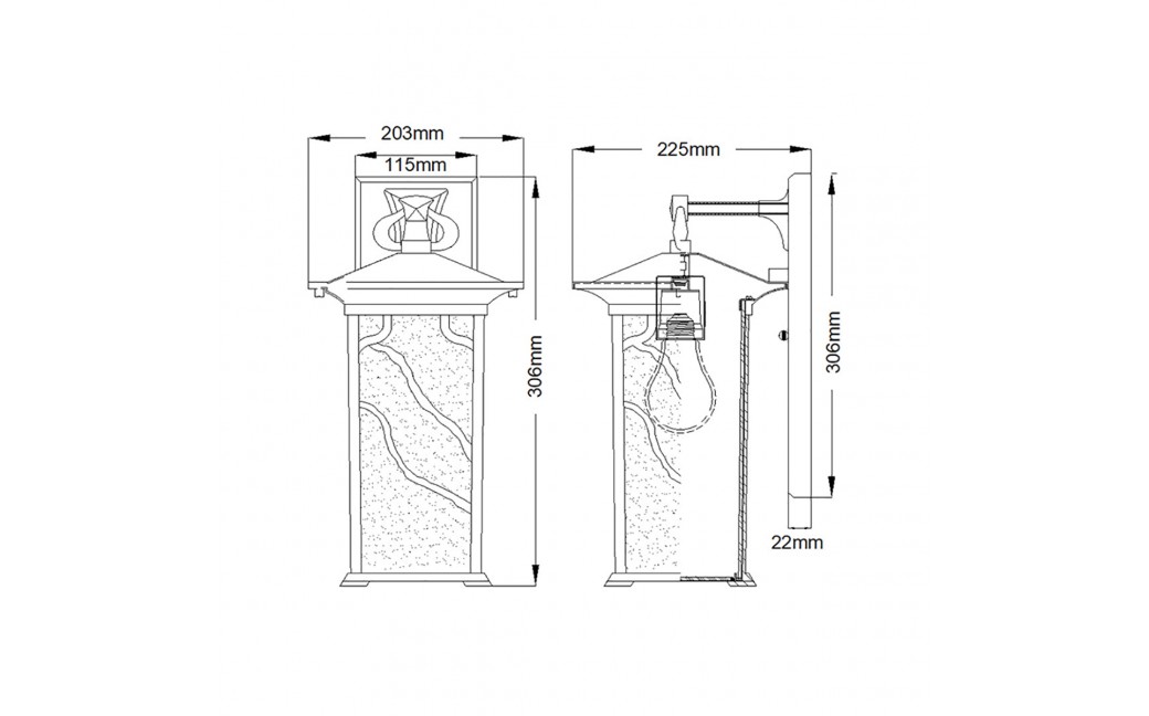 Quintiesse Duża latarnia naścienna Morris - 1 źródło światła IP44 Elstead Lighting QN-MORRIS-L