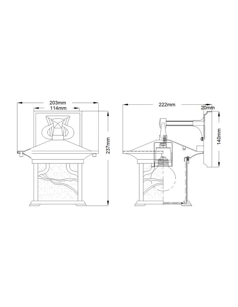 Quintiesse Średnia latarnia naścienna Morris - 1 źródło światła IP44 Elstead Lighting QN-MORRIS-M