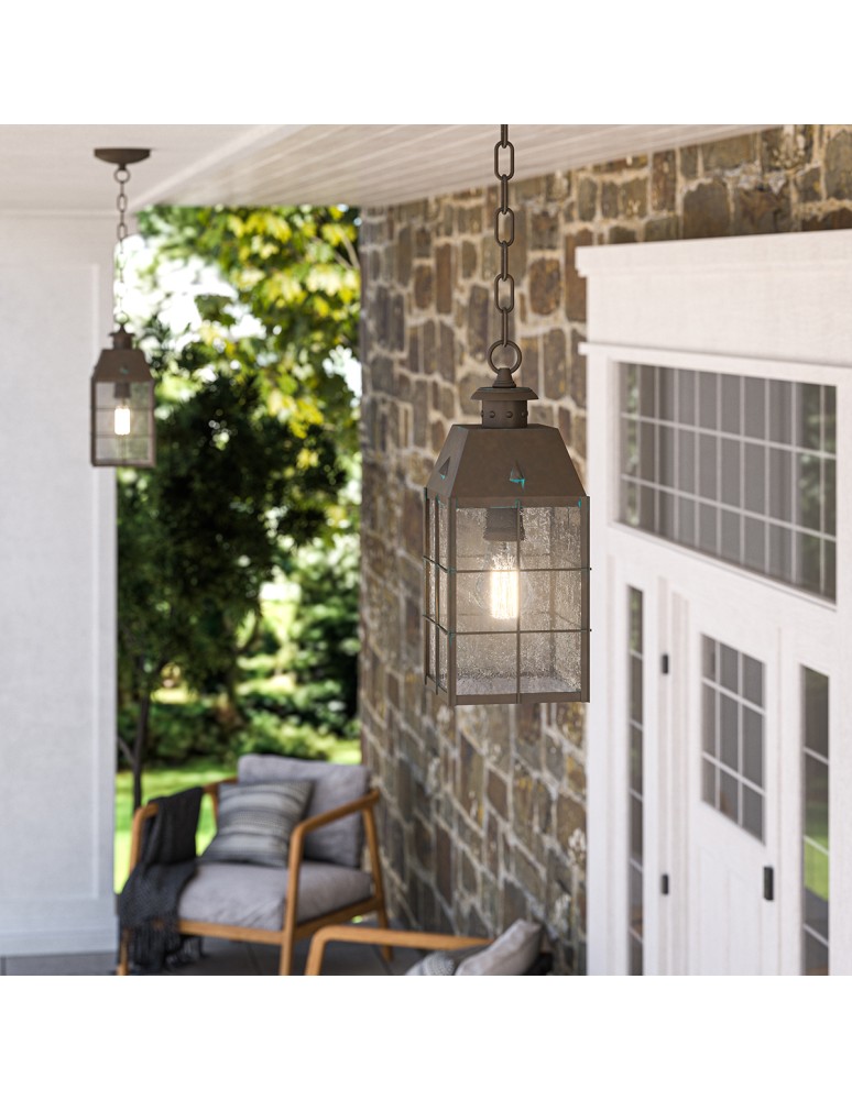 Outdoor pendant lamps - Quintiesse Nantucket medium pendant lantern - 1 light source IP44 Elstead Lighting QN-NANTUCKET8-M-AS - product kolory-swiatla.pl 5