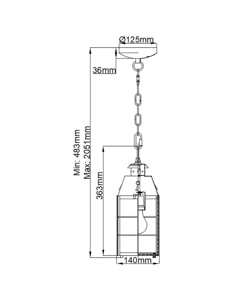 Outdoor pendant lamps - Quintiesse Nantucket medium pendant lantern - 1 light source IP44 Elstead Lighting QN-NANTUCKET8-M-AS - product kolory-swiatla.pl 6