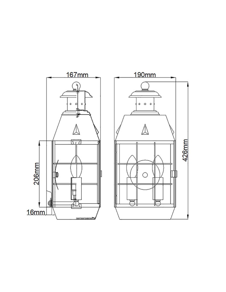 Outdoor wall lamps - Quintiesse Large Nantucket wall lantern - 2 light sources IP44 Elstead Lighting QN-NANTUCKET-L-AS - product kolory-swiatla.pl 5