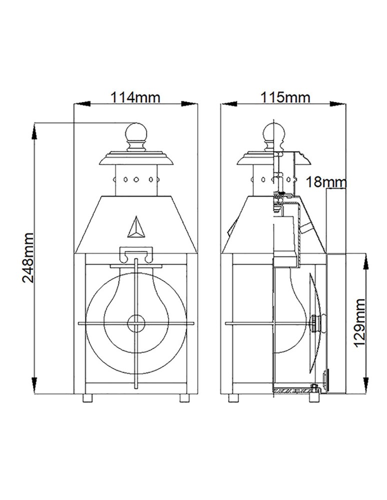 Outdoor wall lamps - Quintiesse Small wall lantern Nantucket - 1 light source IP44 Elstead Lighting QN-NANTUCKET-XS-AS - product kolory-swiatla.pl 4