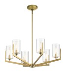 Modern chandeliers - Quintiesse Nye Chandelier - 6 light sources - Brushed natural brass Elstead Lighting QN-NYE6-BNB - product 1