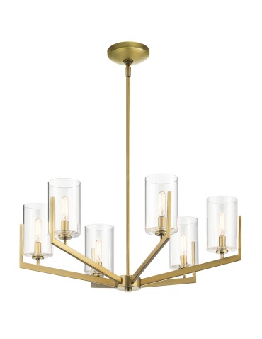 Quintiesse Nye Chandelier - 6 light sources - Brushed natural brass Elstead Lighting QN-NYE6-BNB