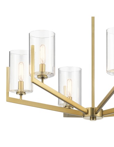 Quintiesse Nye Chandelier - 6 light sources - Brushed natural brass Elstead Lighting QN-NYE6-BNB - product 2