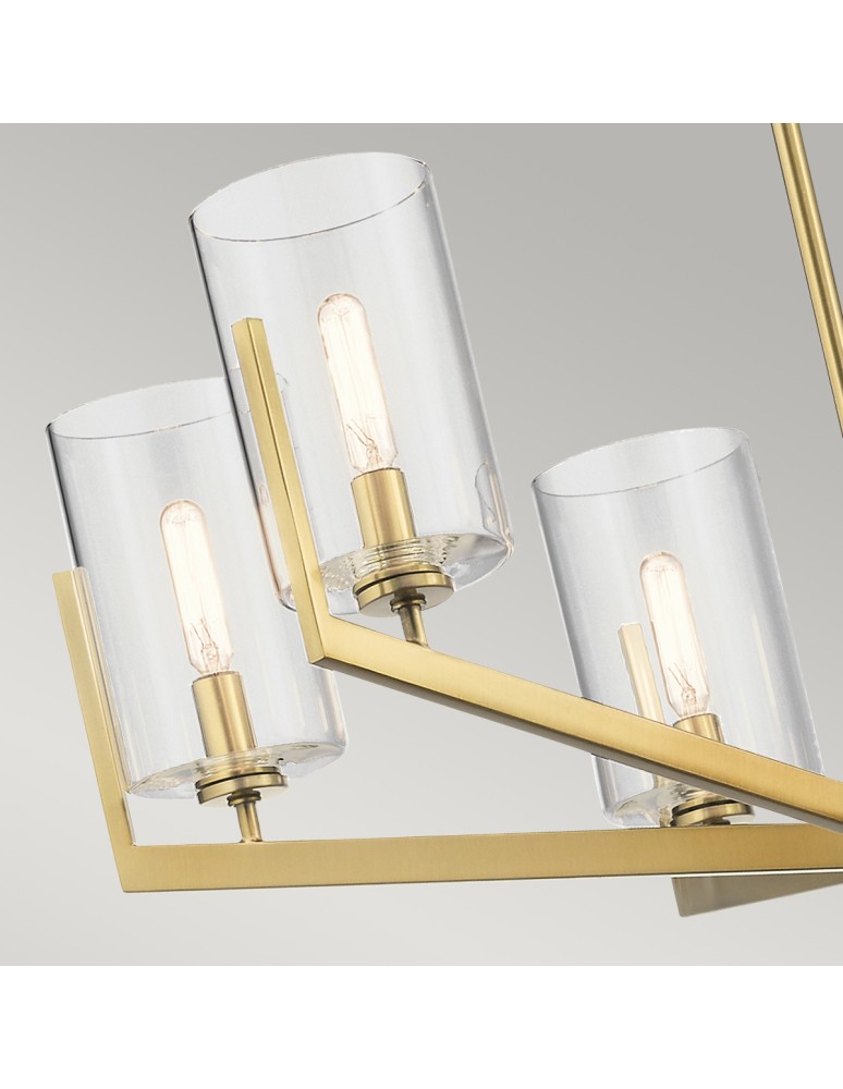 Modern chandeliers - Quintiesse Nye Chandelier - 6 light sources - Brushed natural brass Elstead Lighting QN-NYE6-BNB - product kolory-swiatla.pl 4