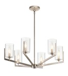Modern chandeliers - Quintiesse Nye Chandelier - 6 light sources - Classic pewter Elstead Lighting QN-NYE6-CLP - product 1