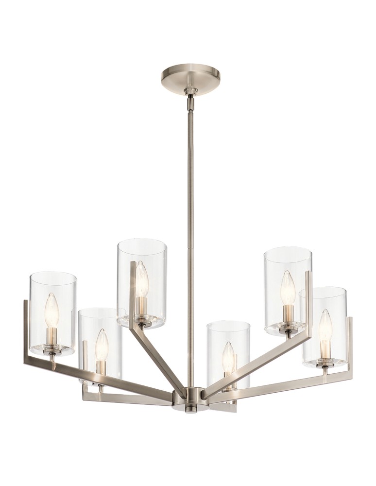 Modern chandeliers - Quintiesse Nye Chandelier - 6 light sources - Classic pewter Elstead Lighting QN-NYE6-CLP - product kolory-swiatla.pl 1