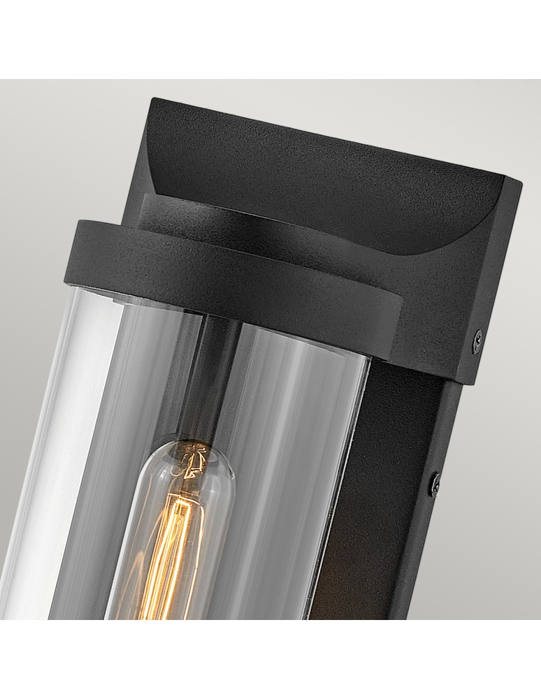 Quintiesse Średnia latarnia naścienna Pearson - 1 źródło światła - Teksturowana czerń IP44 Elstead Lighting QN-PEARSON-M