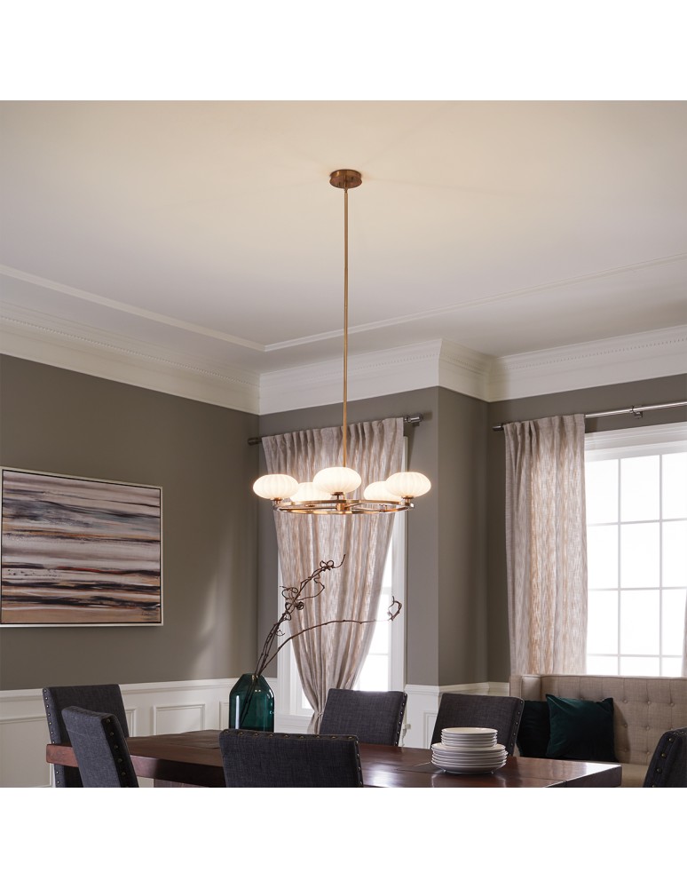 Quintiesse Żyrandol Pim - 5 źródeł światła - Złoty IP44 Elstead Lighting QN-PIM5-FXG