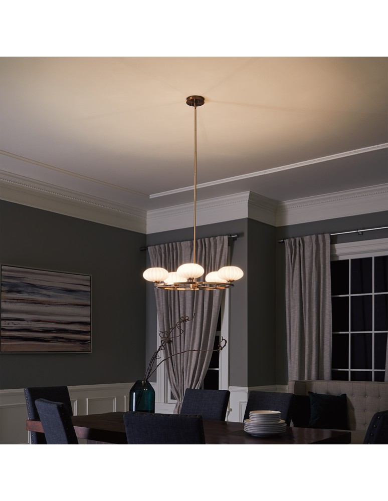 Quintiesse Żyrandol Pim - 5 źródeł światła - Złoty IP44 Elstead Lighting QN-PIM5-FXG