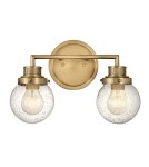 Bathroom wall lamps - Quintiesse Poppy wall lamp - 2 light sources - Old brass IP44 Elstead Lighting QN-POPPY2-HB-BATH - product 1