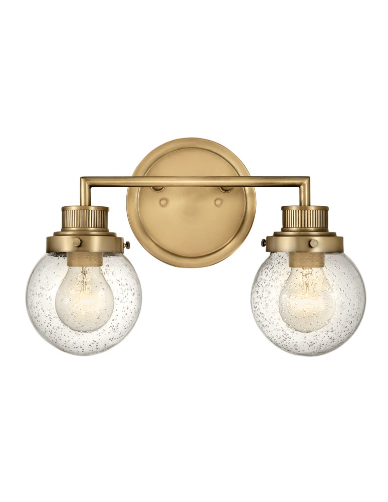 Bathroom wall lamps - Quintiesse Poppy wall lamp - 2 light sources - Old brass IP44 Elstead Lighting QN-POPPY2-HB-BATH - product kolory-swiatla.pl 1