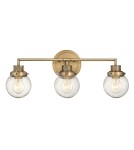 Bathroom wall lamps - Quintiesse Poppy wall lamp - 3 light sources - Old brass IP44 Elstead Lighting QN-POPPY3-HB-BATH - product 1