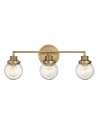 Quintiesse Poppy wall lamp - 3 light sources - Old brass IP44 Elstead Lighting QN-POPPY3-HB-BATH
