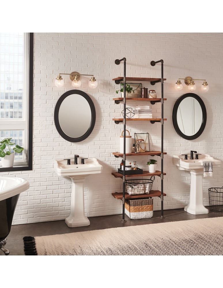 Bathroom wall lamps - Quintiesse Poppy wall lamp - 3 light sources - Old brass IP44 Elstead Lighting QN-POPPY3-HB-BATH - product kolory-swiatla.pl 4