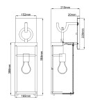 Outdoor wall lamps - Quintiesse Porter large wall lantern - 1 light source IP44 Elstead Lighting QN-PORTER-L-DZ - product 5