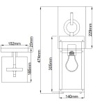 Outdoor wall lamps - Quintiesse Porter medium wall lantern - 1 light source IP44 Elstead Lighting QN-PORTER-M-DZ - product 5