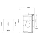 Outdoor wall lamps - Quintiesse Porter small wall lantern - 1 light source IP44 Elstead Lighting QN-PORTER-S-DZ - product 5